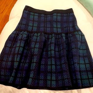 Cynthia Rowely blue and green tartan skirt